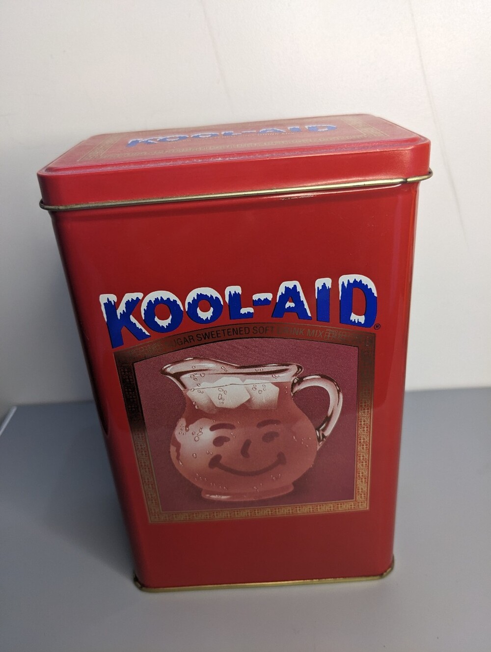 Vintage Kool Aid Tin Retro Kitchen Storage Container Collectible Housewares
